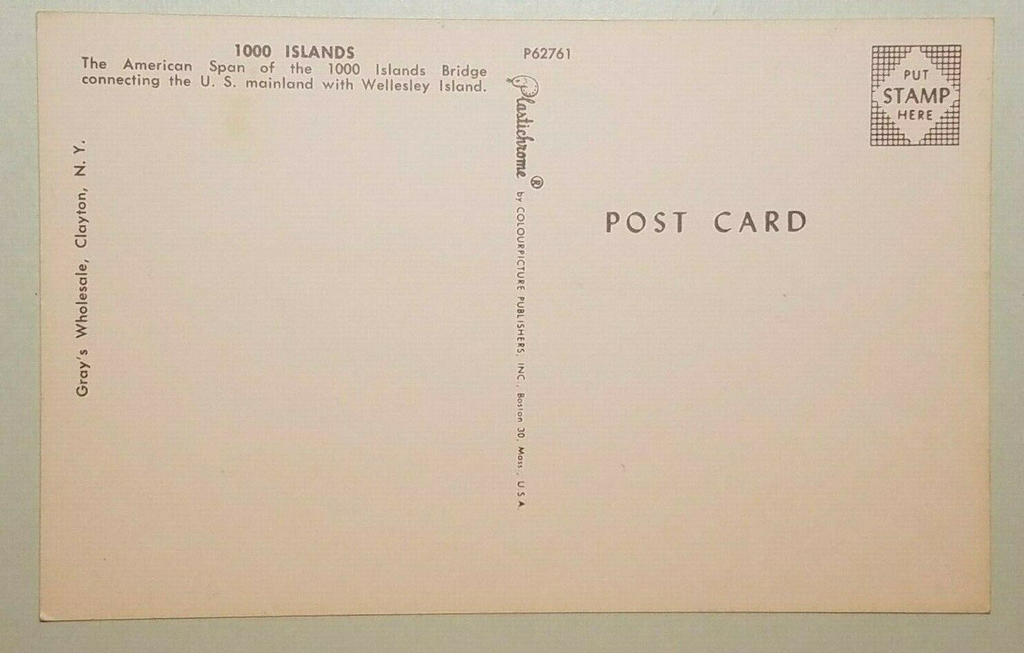 1000 Islands - American Span of the 1000 Islands Bridge - New York Postcard